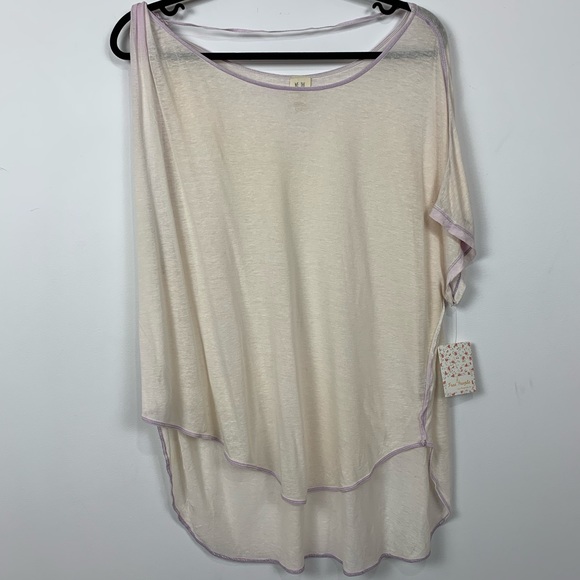 NWT Free People Pluto One-Shoulder Tee in Lavender - Picture 2 of 3
